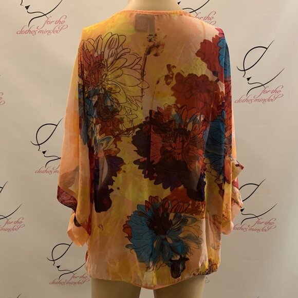 ND. Size Medium. Embellished Beaded Blouson Chiffon Top. Sleeves B64 - Picture 4 of 5